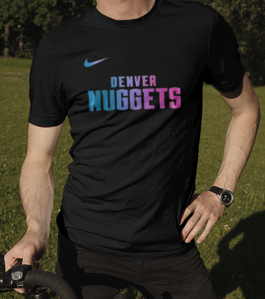 Nike Denver Nuggets Cyberpunk Style Retro Neon T-Shirt