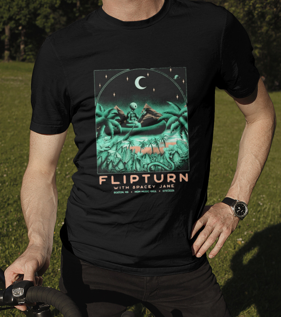 FLIPTURN With Spacey Jane MGM Music Hall Boston 6 4 2026 Art Alien Canoe Scene T-Shirt
