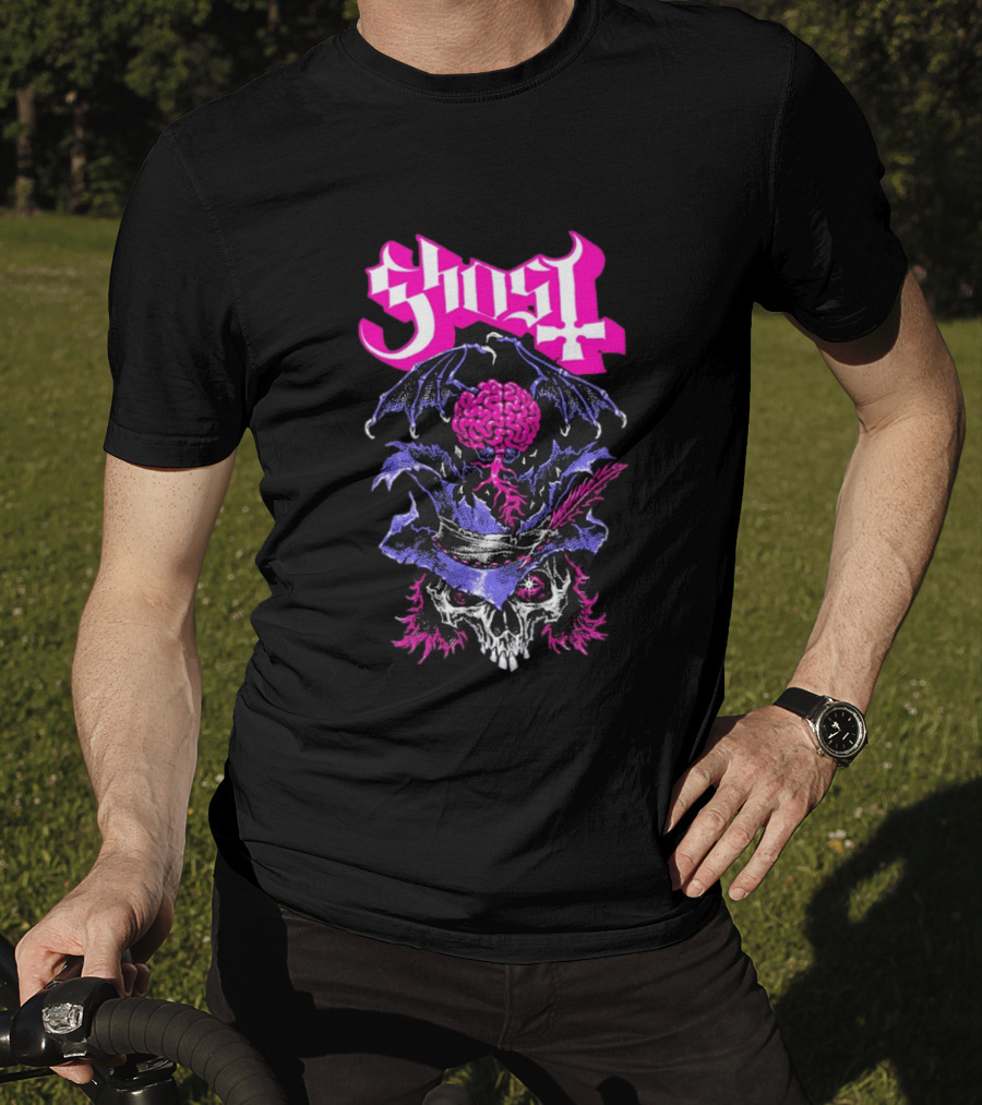Ghost Bat Brain Skeleton Tour T-Shirt