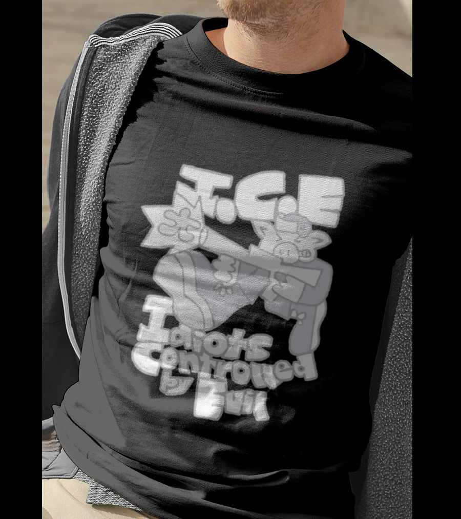 I.C.E Idiots Controlled By Evil Shooter Character With Gun T-Shirt