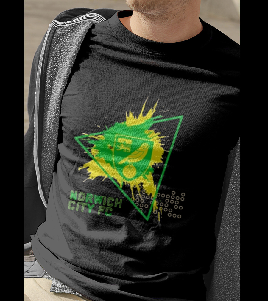 Norwich City FC Junior Crest Splash Triangle T-Shirt