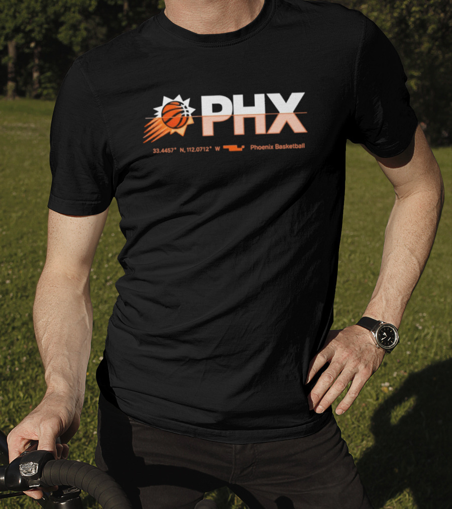 PHX Valley Basketball 33.448° N 112.074° W Phoenix Basketball T-Shirt
