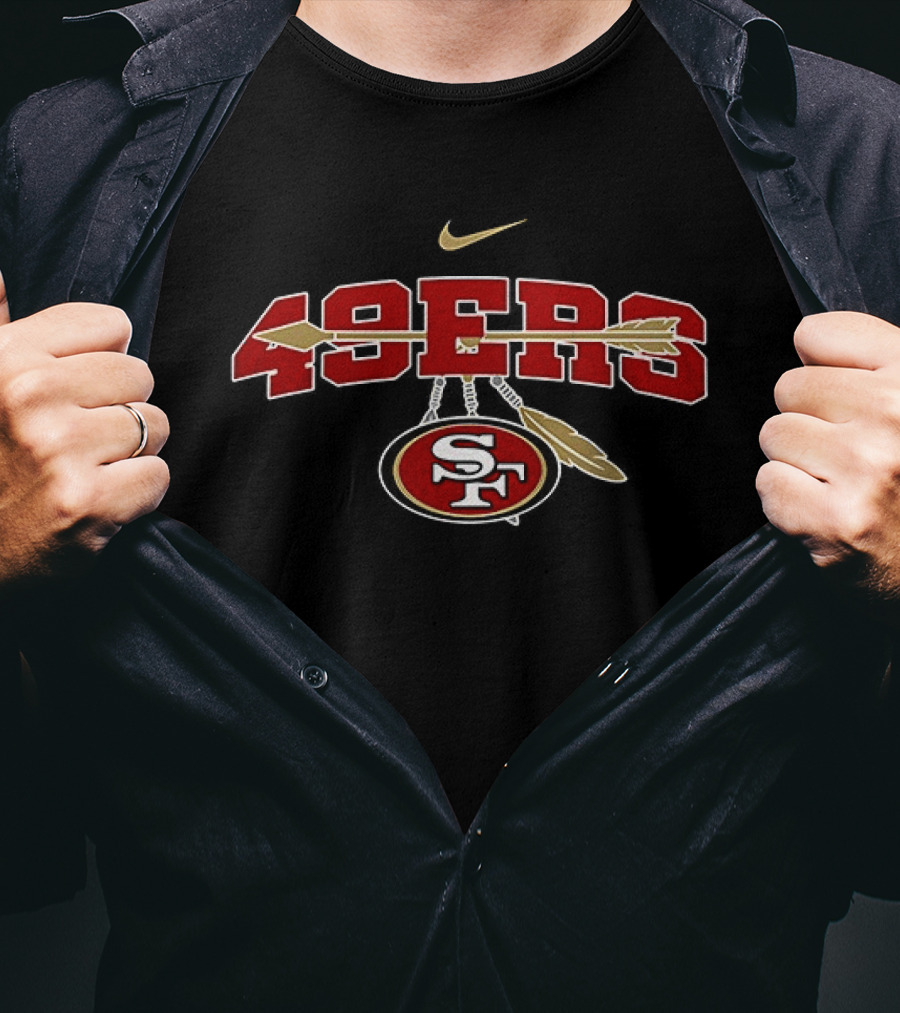 NIKE San Francisco 49ers Native American Heritage Month Arrow Football T-Shirt