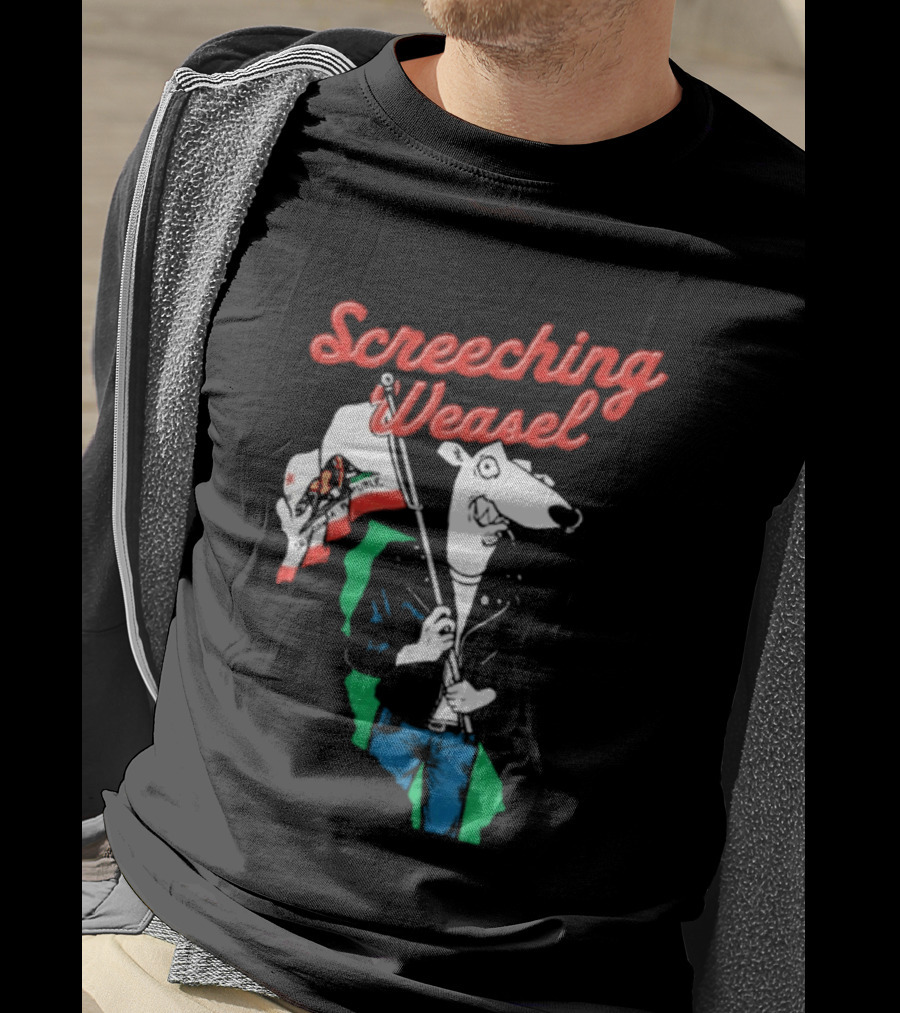 Screeching Weasel California Flag Bearer T-Shirt