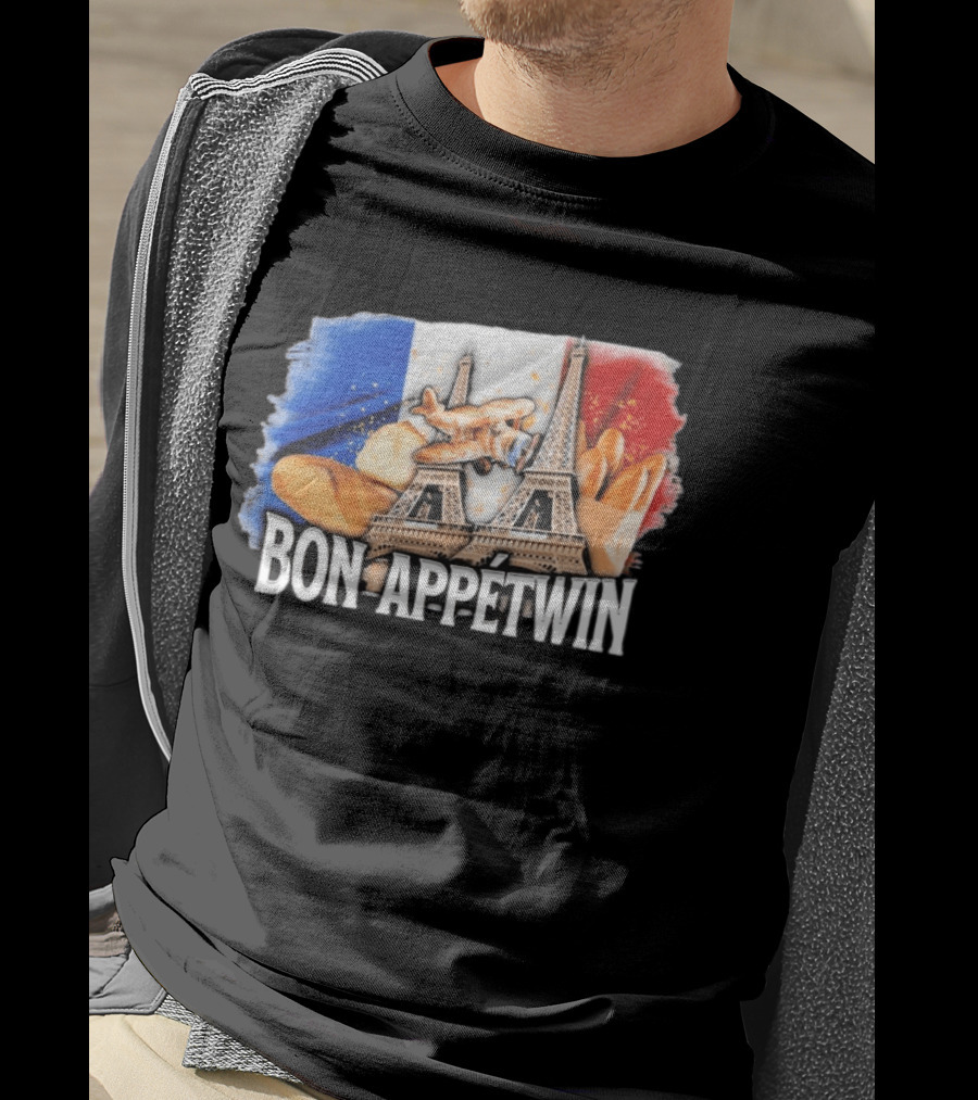 Bon Appetwin French Baguettes Eiffel Tower Paris Flag T-Shirt