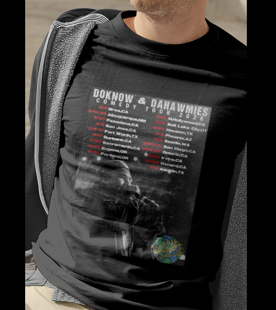 DOKNOW & DAHAWMIES 2026 Comedy Tour Dates And Cities Featuring Performer T-Shirt
