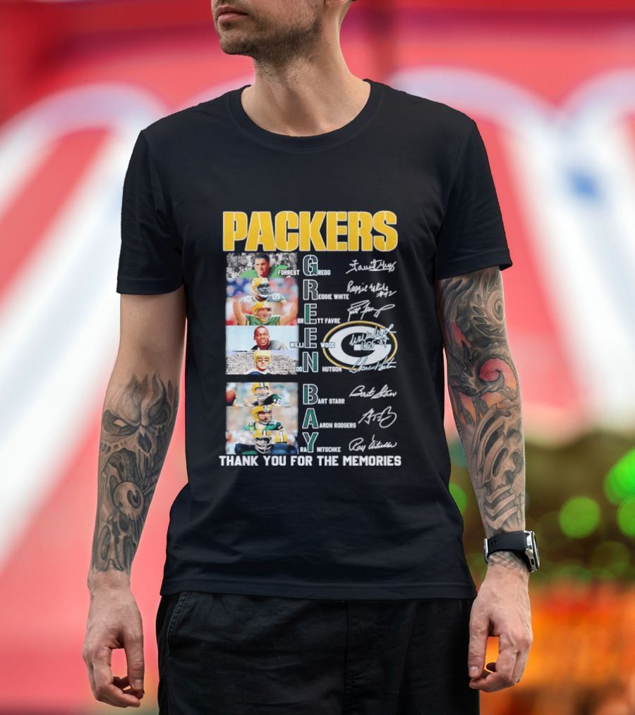 Packers Green Bay Thank You For The Memories Legends Signatures T-Shirt