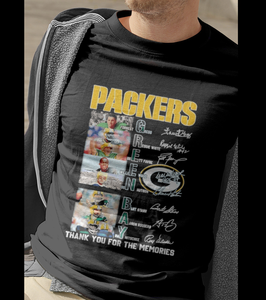 Packers Green Bay Thank You For The Memories Legends Signatures T-Shirt