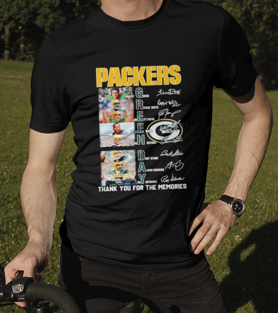 Packers Green Bay Thank You For The Memories Legends Signatures T-Shirt
