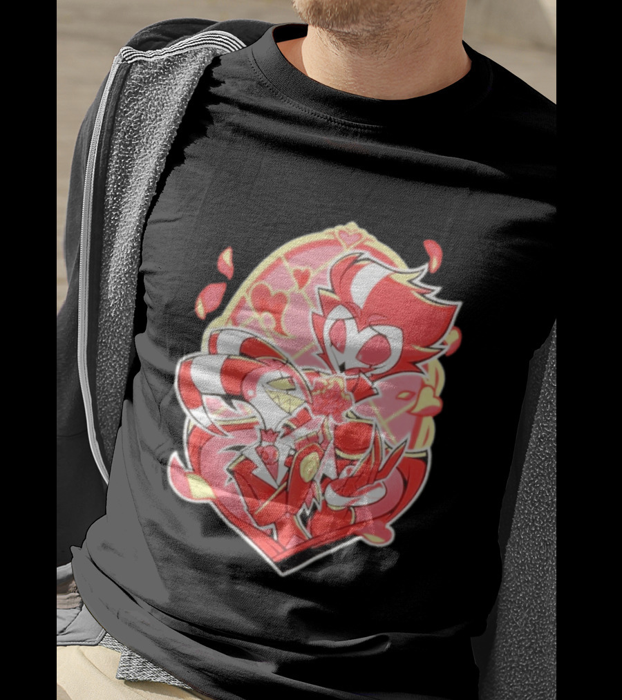Helluva Boss Stolas Blitz Hearts Romantic Cartoon Fan T-Shirt