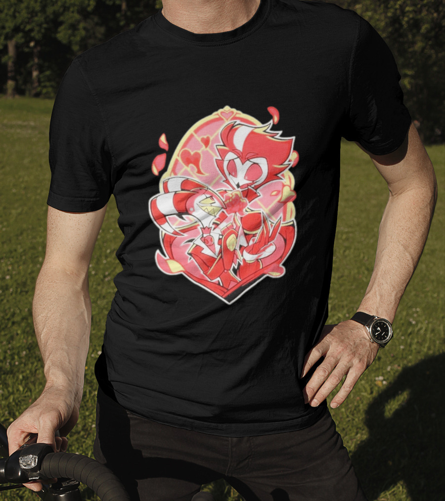 Helluva Boss Stolas Blitz Hearts Romantic Cartoon Fan T-Shirt