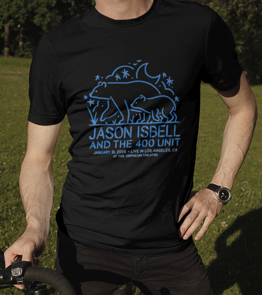 Jason Isbell And The 400 Unit Live At The Orpheum Theatre Los Angeles CA January 31 2026 Bears Moon Stars T-Shirt