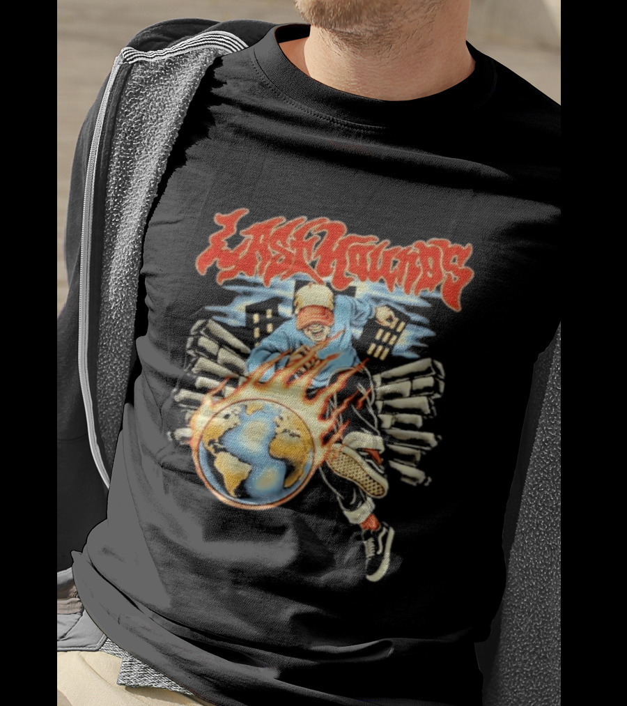 Last Hounds Tour Feb 2026 Flaming Globe T-Shirt