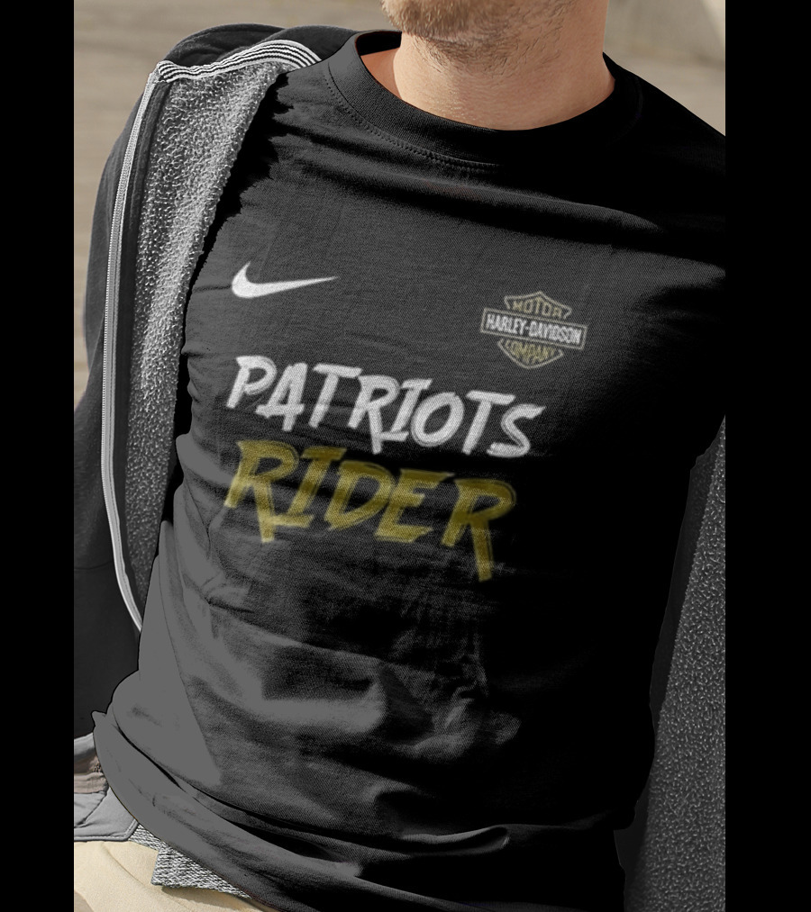 Nike Patriots Rider Harley Davidson Go Patriots Motorcycle T-Shirt