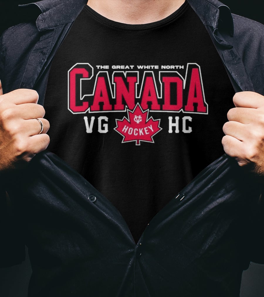 The Great White North Canada Hockey VG HC Maple Leaf 2026 T-Shirt