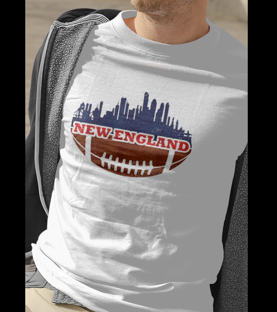 New England Football Skyline Cityscape T-Shirt