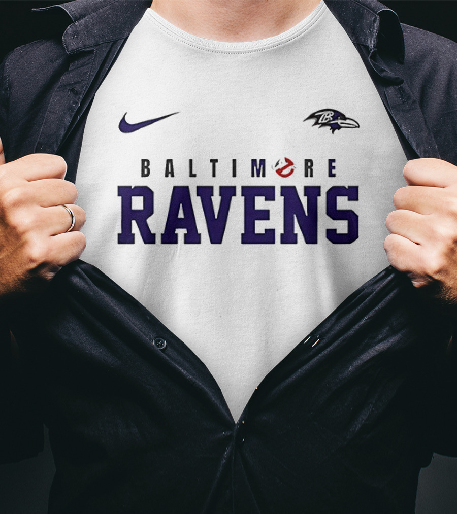 Nike Baltimore Ravens Ghostbusters Who Ya Gonna Call T-Shirt
