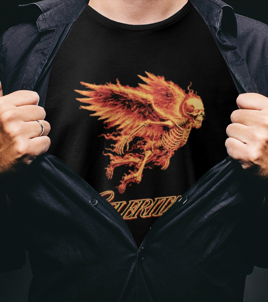 Celeritas Flaming Angel Skeleton Wings 2026 Speed T-Shirt