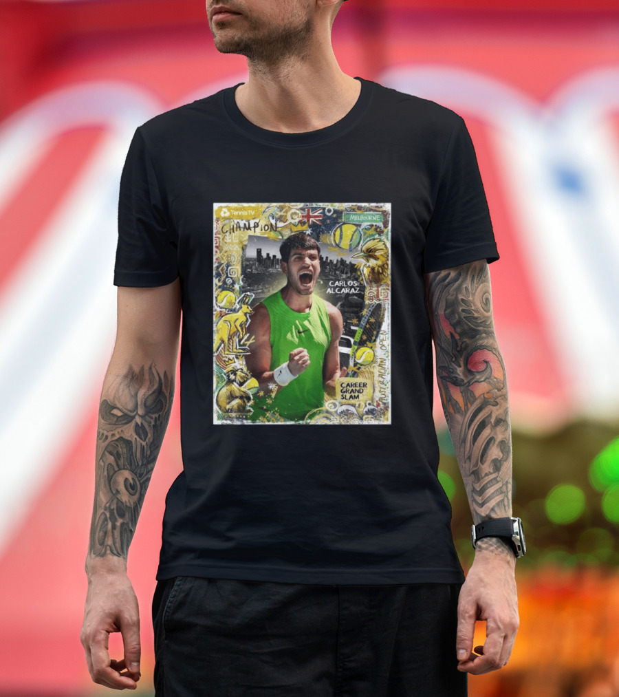 Carlos Alcaraz Champion Career Grand Slam Melbourne Tennis TV T-Shirt