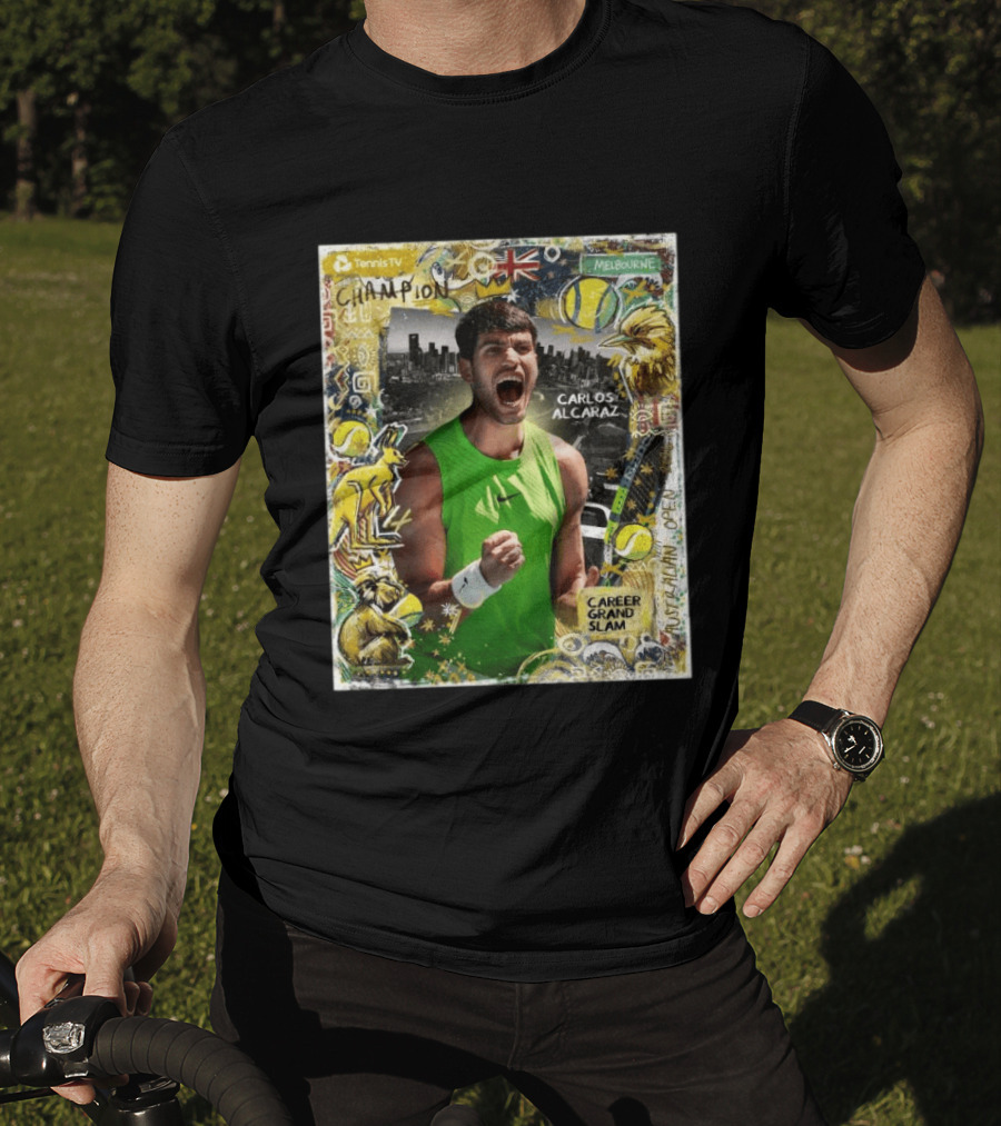 Carlos Alcaraz Champion Career Grand Slam Melbourne Tennis TV T-Shirt