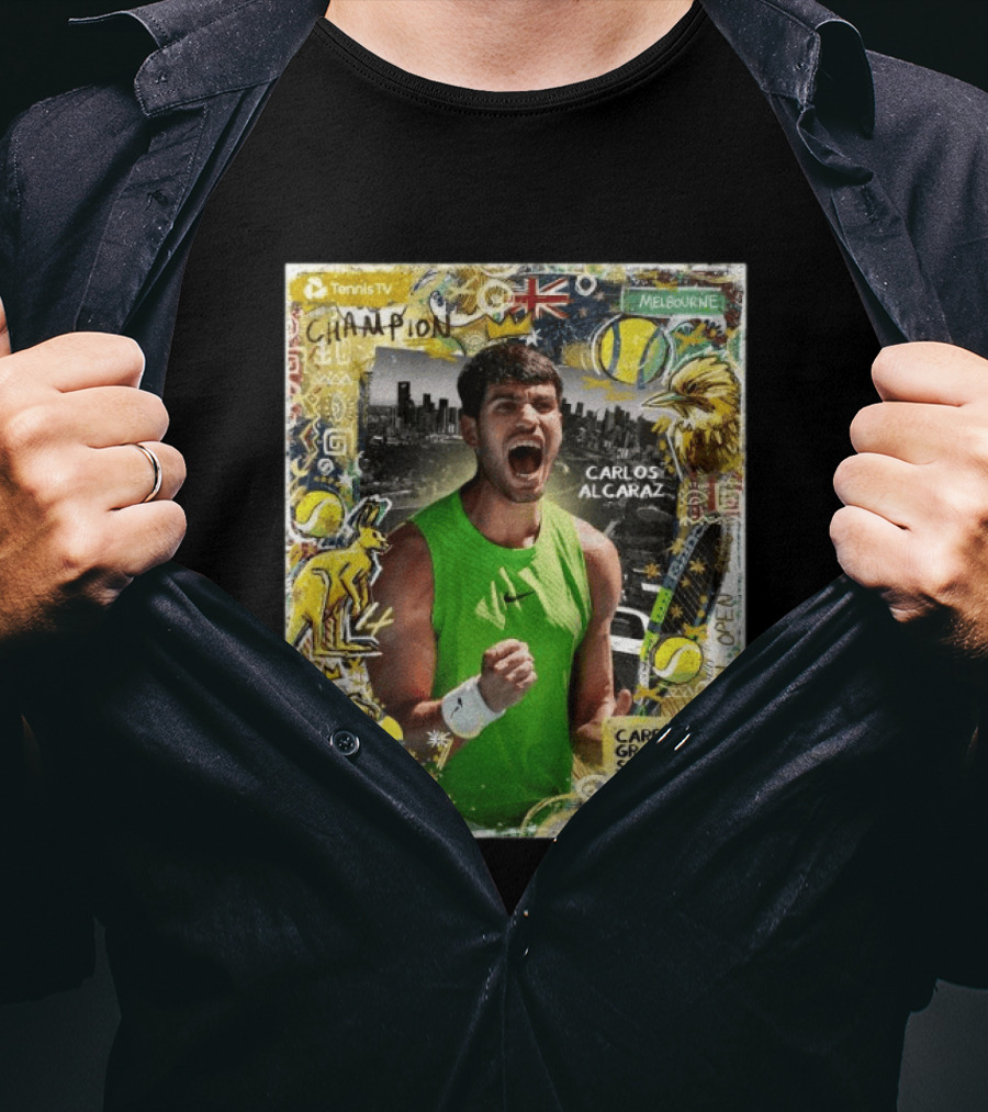 Carlos Alcaraz Champion Career Grand Slam Melbourne Tennis TV T-Shirt