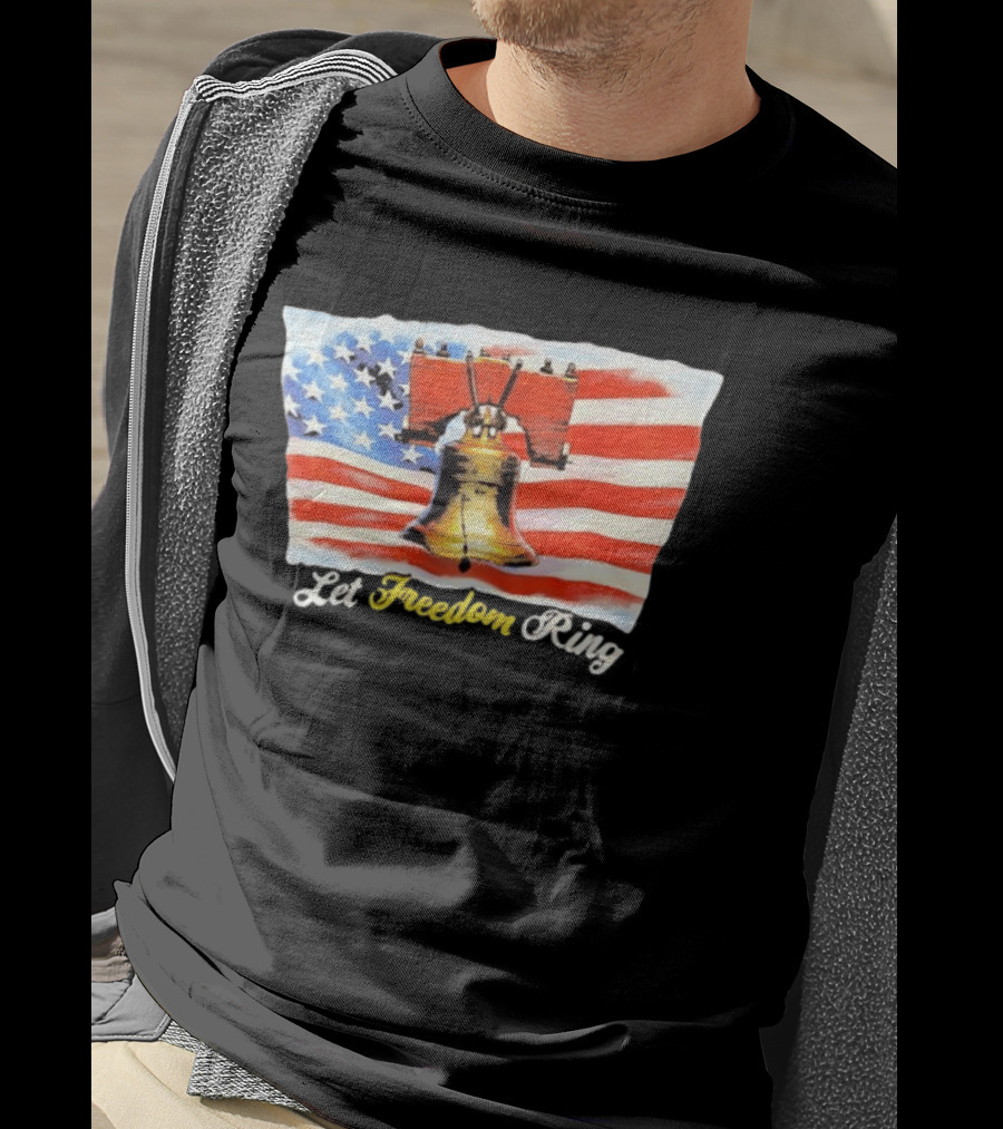 Let Freedom Ring Liberty Bell American Flag Patriotic USA T-Shirt