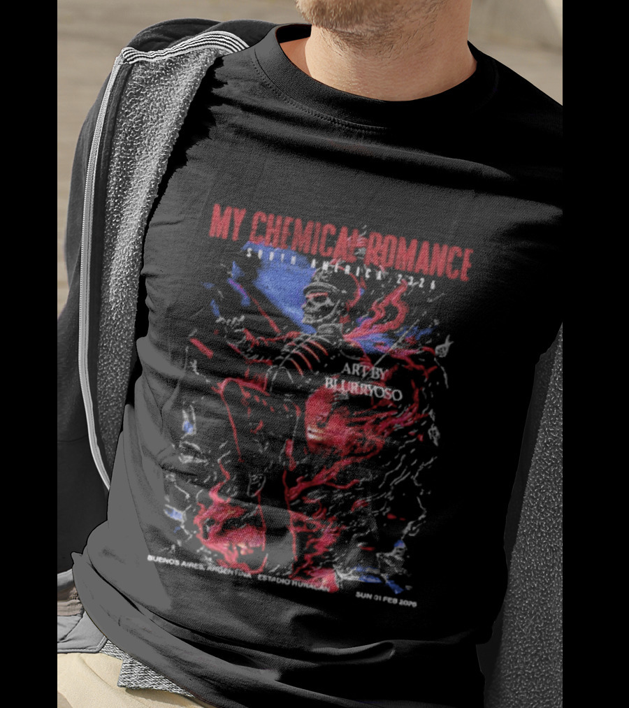 My Chemical Romance Tour February 1 2026 Buenos Aires Skeleton Soldier T-Shirt
