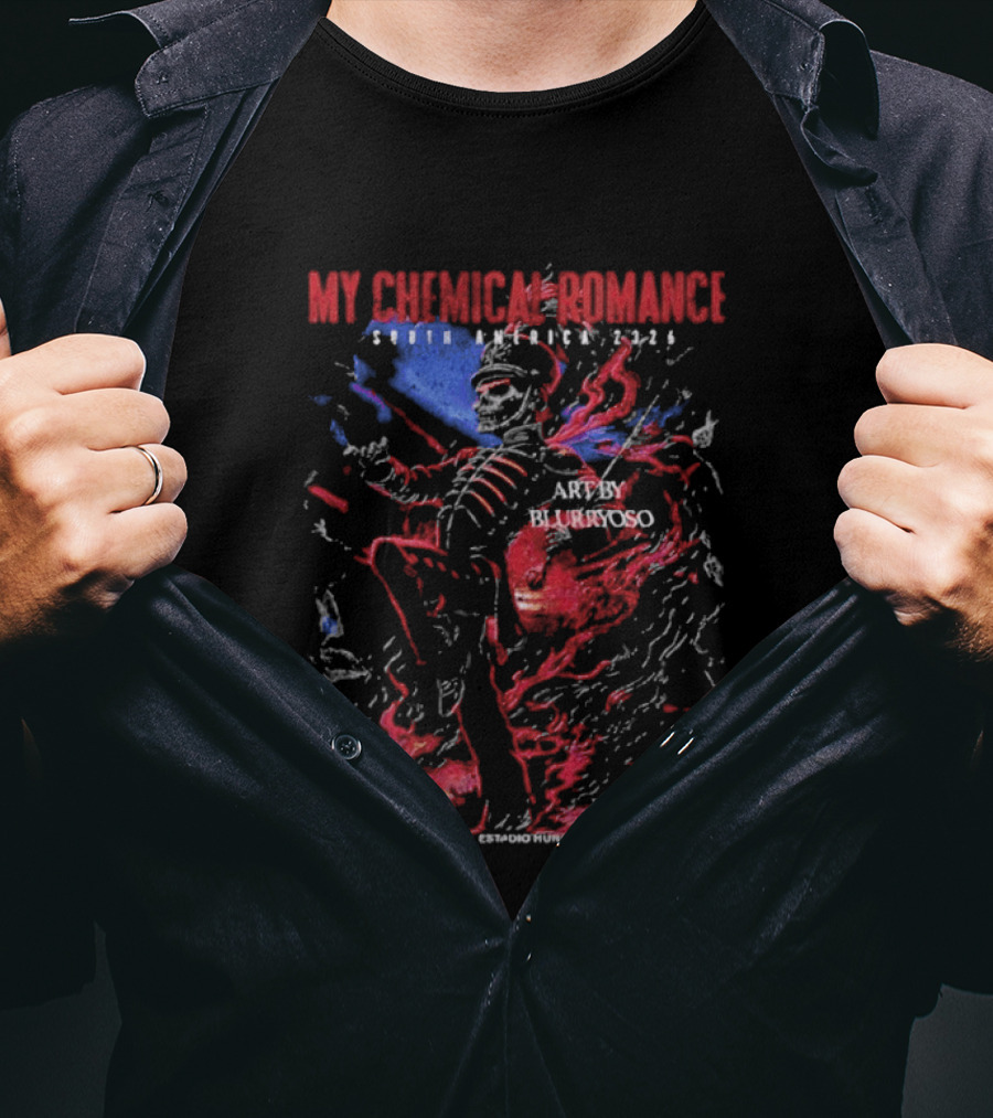 My Chemical Romance Tour February 1 2026 Buenos Aires Skeleton Soldier T-Shirt