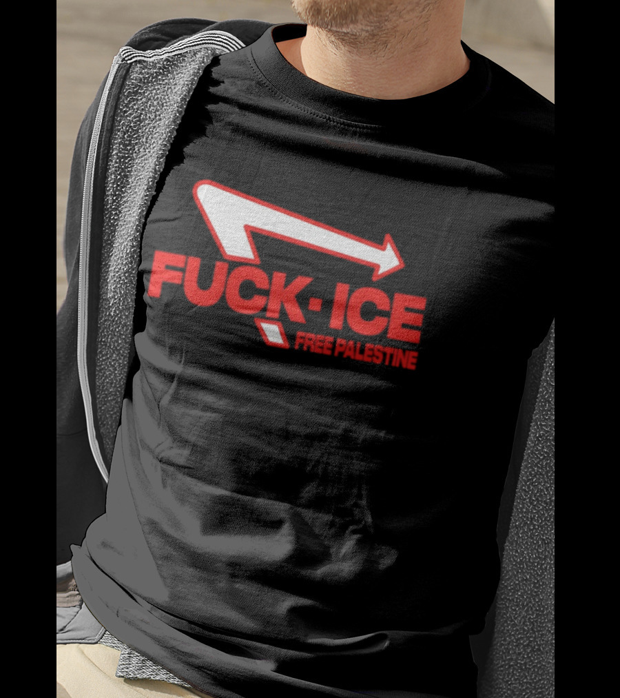 Fuck Ice Free Palestine Melt Ice T-Shirt