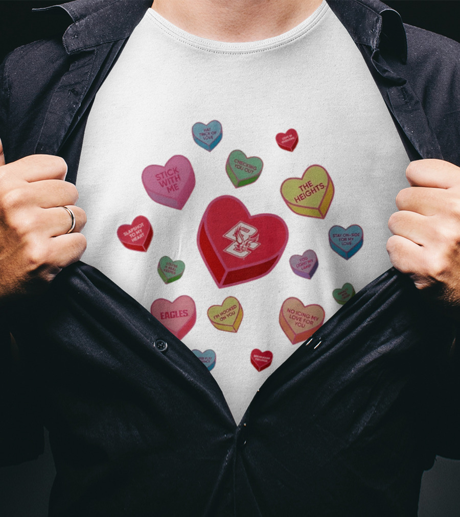 Boston College Eagles Valentine's Day Hearts Sweet Talk Collection T-Shirt