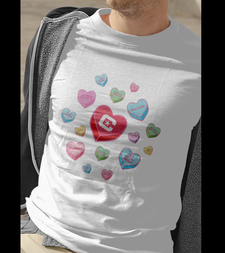Citadel Bulldogs Valentine's Day Love Hearts Collection T-Shirt