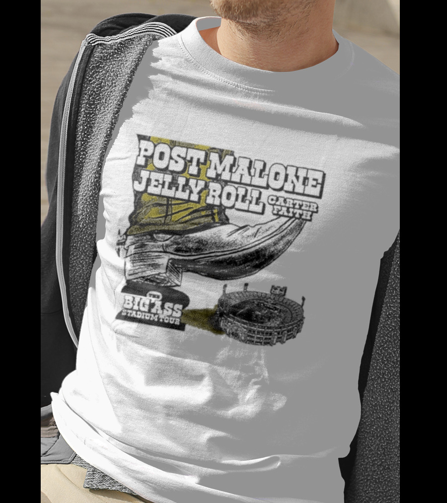 Post Malone Jelly Roll Carter Faith Big Ass Stadium Tour 2026 Dates T-Shirt