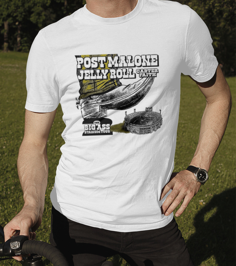 Post Malone Jelly Roll Carter Faith Big Ass Stadium Tour 2026 Dates T-Shirt