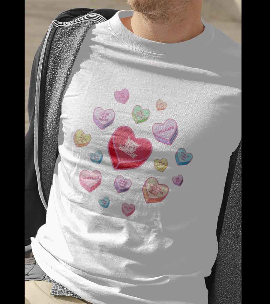 Weber State Wildcats Valentine Heart Quotes 2026 T-Shirt