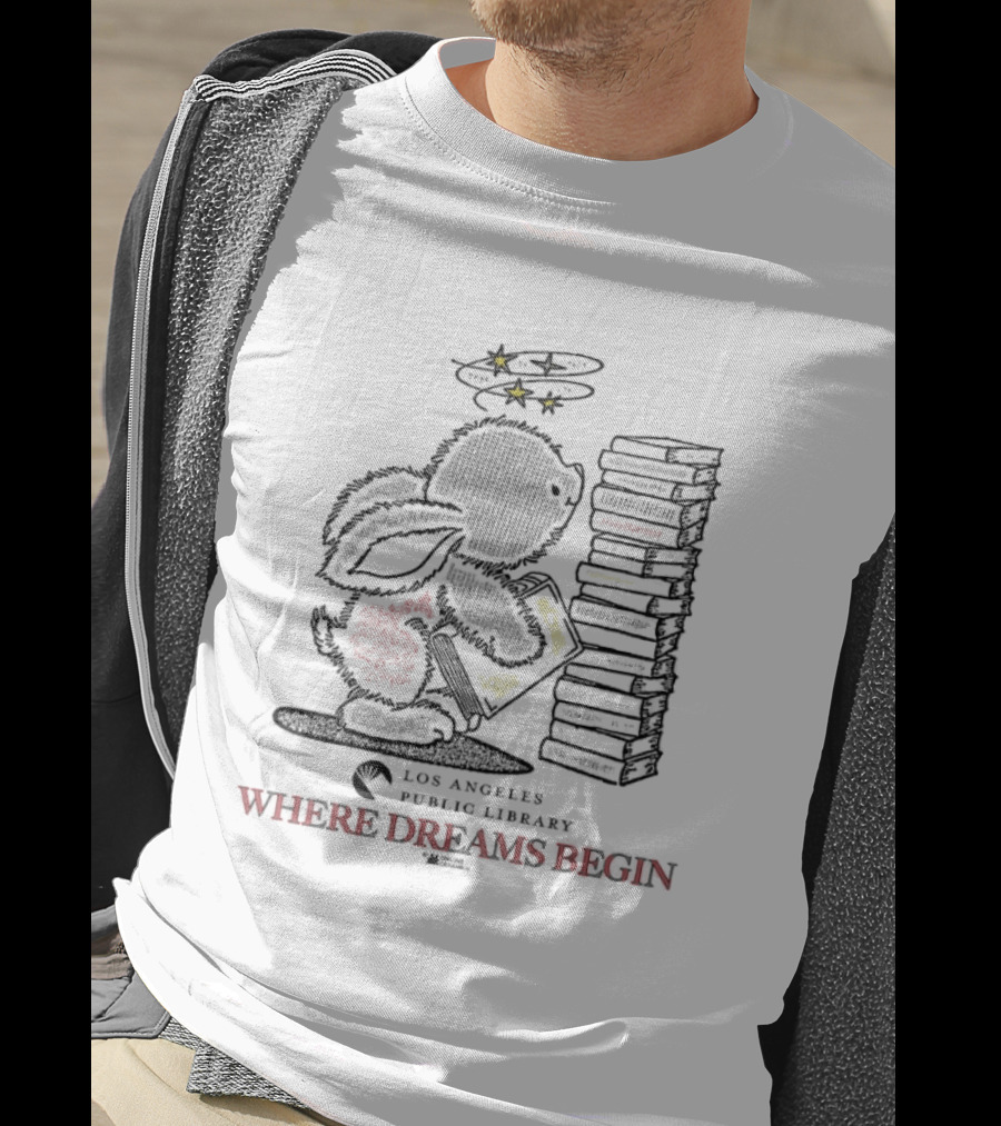 Los Angeles Public Library Where Dreams Begin Angel With Books T-Shirt