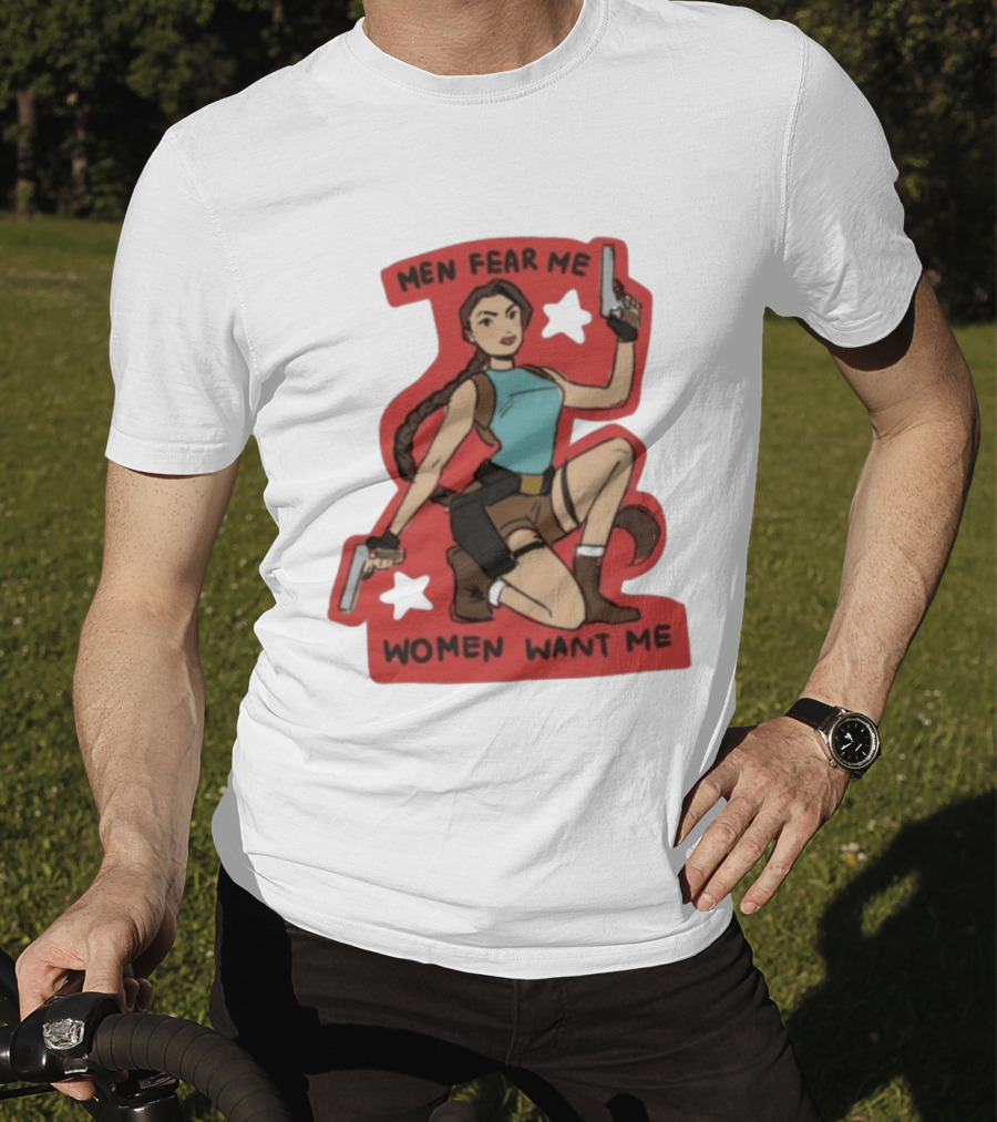 Men Fear Me Women Want Me Woman With Guns And Stars T-Shirt