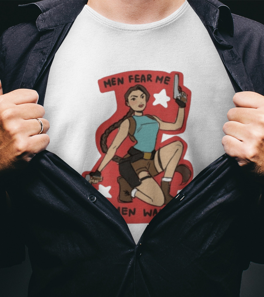 Men Fear Me Women Want Me Woman With Guns And Stars T-Shirt