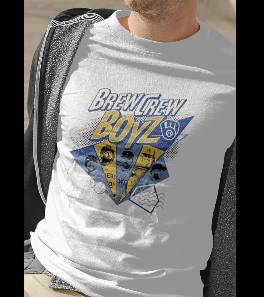 Milwaukee Brewers Brew Crew Boyz MLB Team Players Collage T-Shirt