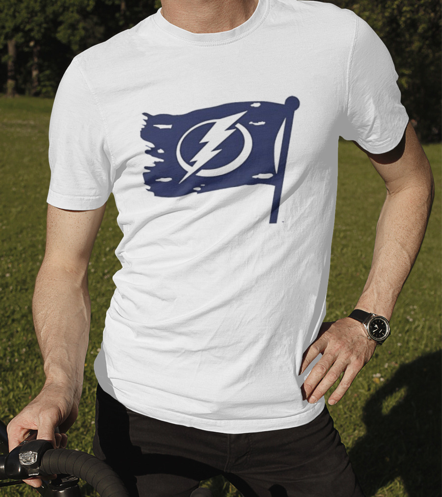 Tampa Bay Lightning 2026 Stadium Series Boyfriend Flag Lightning Bolt T-Shirt