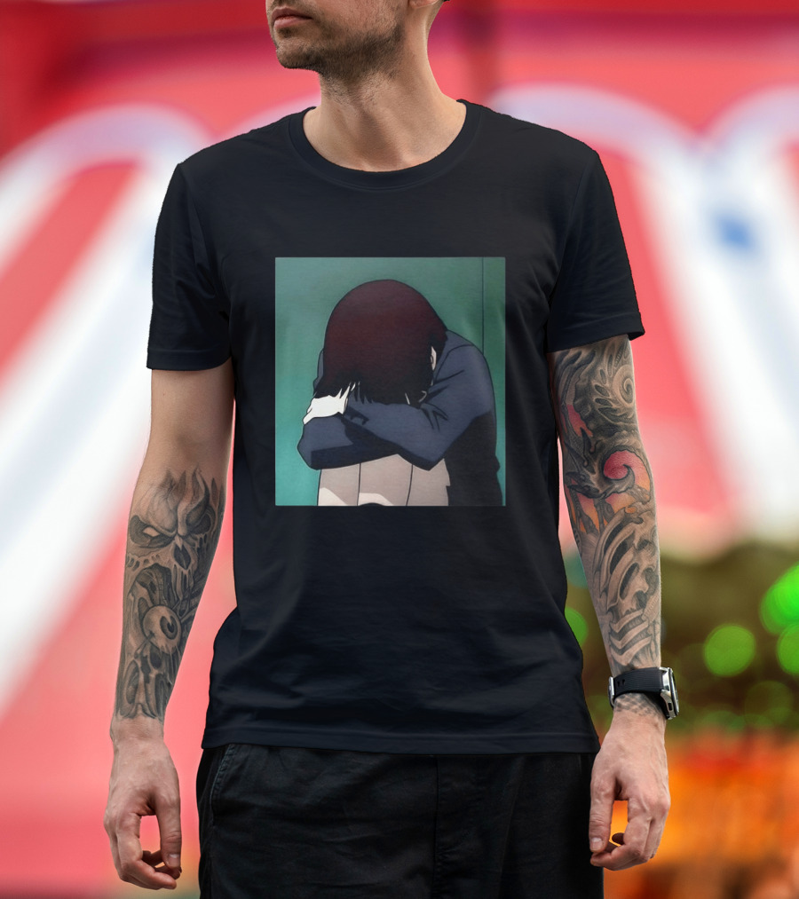 Lain Iwakura Sad Girl In Serial Experiments Lain Anime Iconic Scene T-Shirt