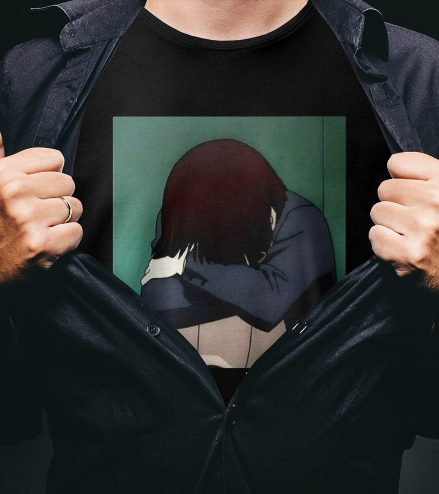 Lain Iwakura Sad Girl In Serial Experiments Lain Anime Iconic Scene T-Shirt