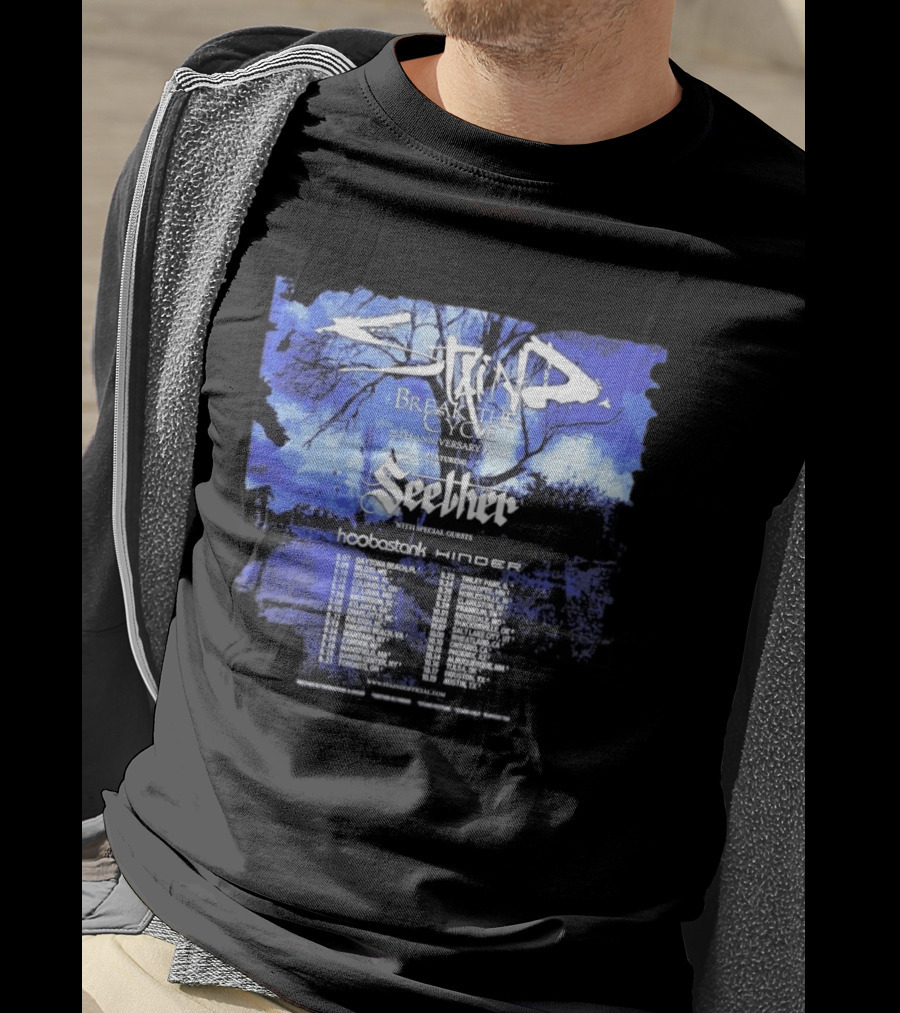 Staind Break The Cycle 25th Anniversary Tour Featuring Seether Hoobastank Hinder 2023 Dates T-Shirt