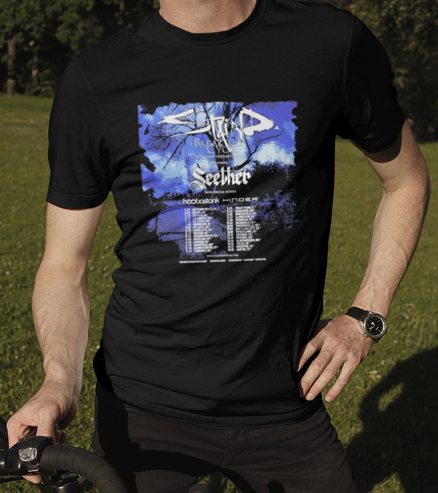 Staind Break The Cycle 25th Anniversary Tour Featuring Seether Hoobastank Hinder 2023 Dates T-Shirt