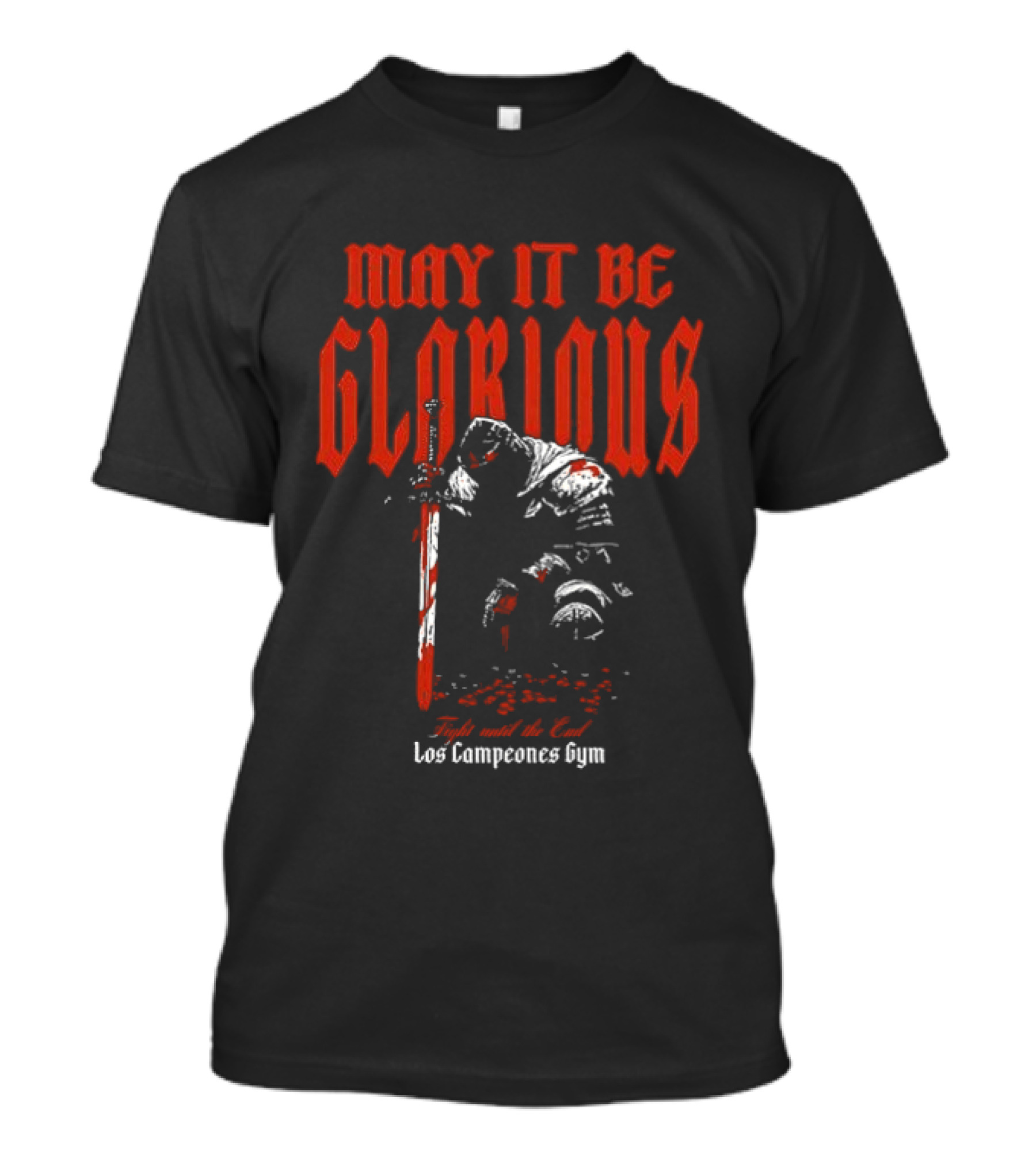 May It Be Glorious Los Campeones Gym Camiseta Vintage Con Guerrero Histórico Rojo Y Blanco T-Shirt