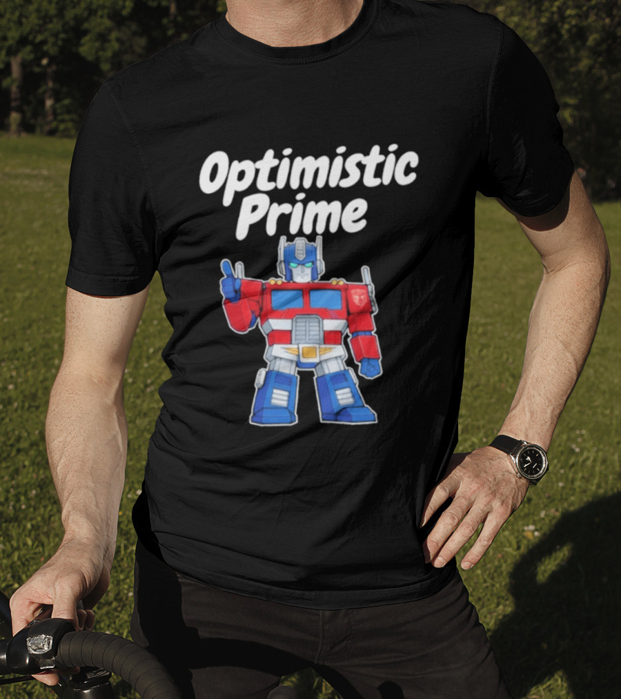 Optimistic Prime Robot Character Thumbs Up T-Shirt