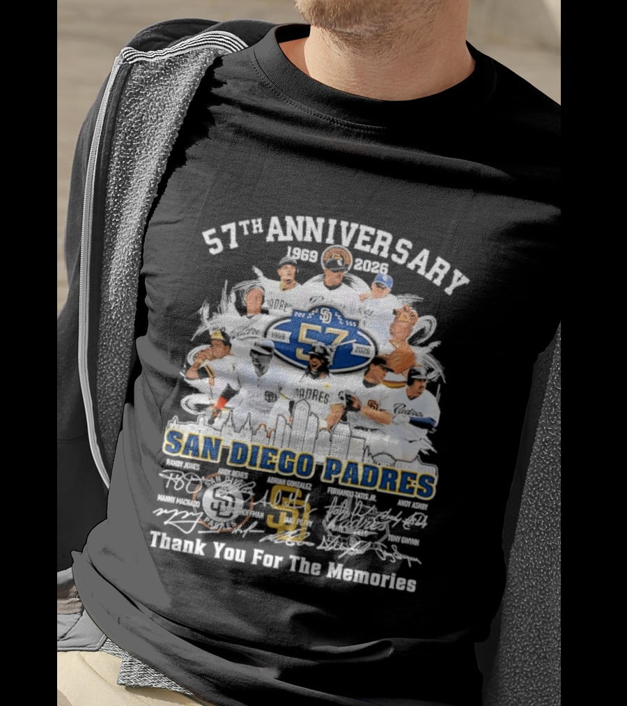 San Diego Padres 57th Anniversary 1969 2026 Thank You For The Memories T-Shirt