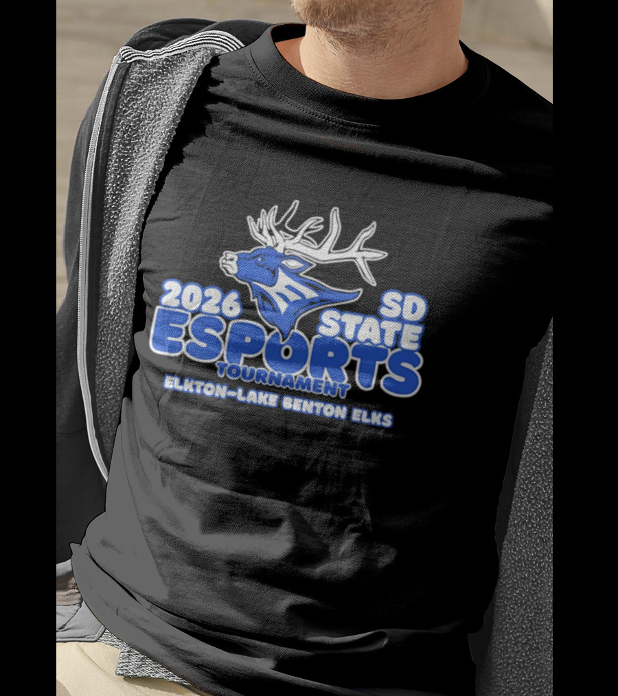 2026 SD State Esports Tournament Elkton Lake Benton Elks Elk Head T-Shirt