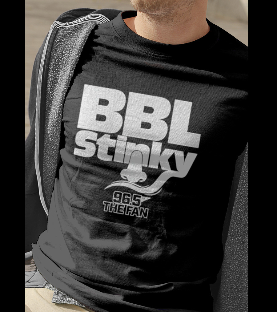BBL Stinky Nose Mustache 96.5 The Fan Sports Radio T-Shirt