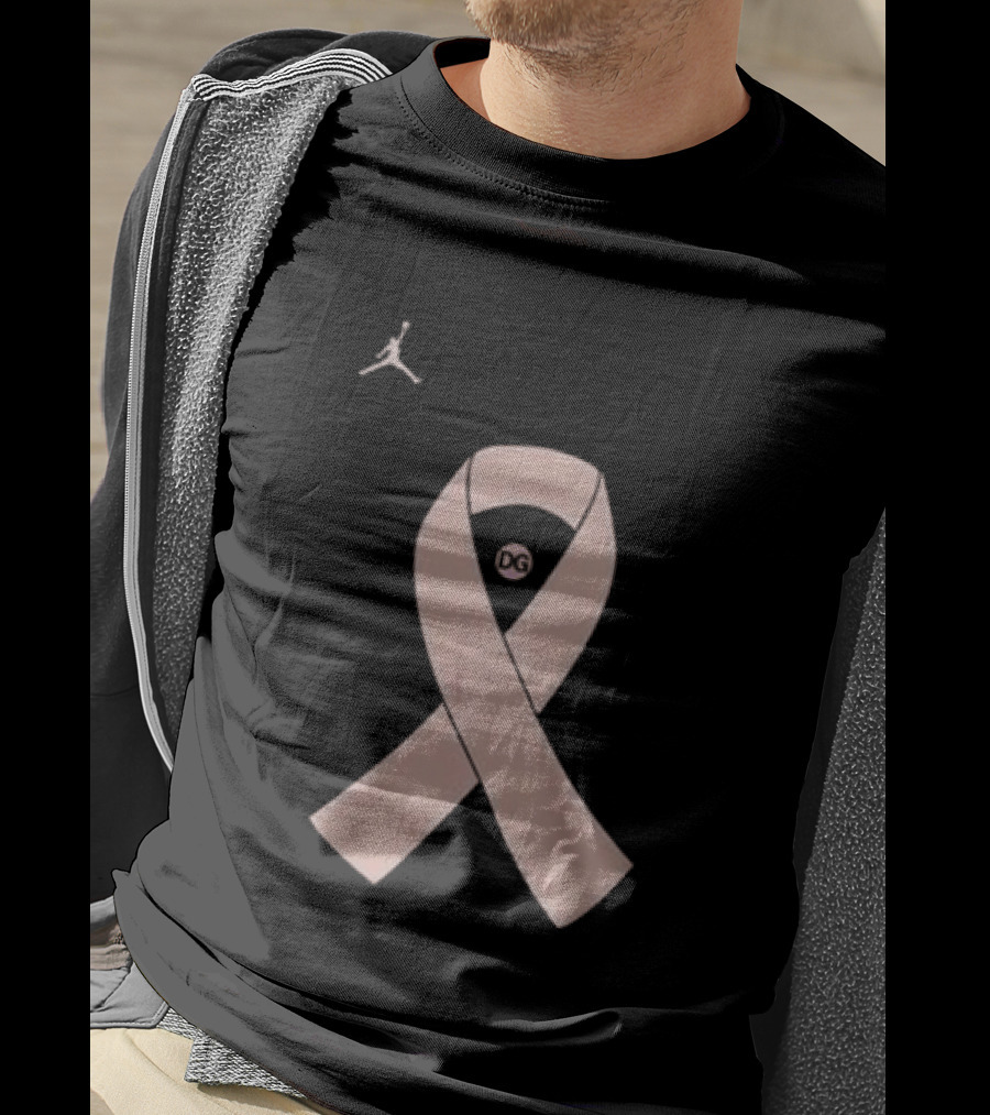 North Carolina Tar Heels Courtney Banghart Pink Out 2026 Jordan Jumpman Ribbon T-Shirt