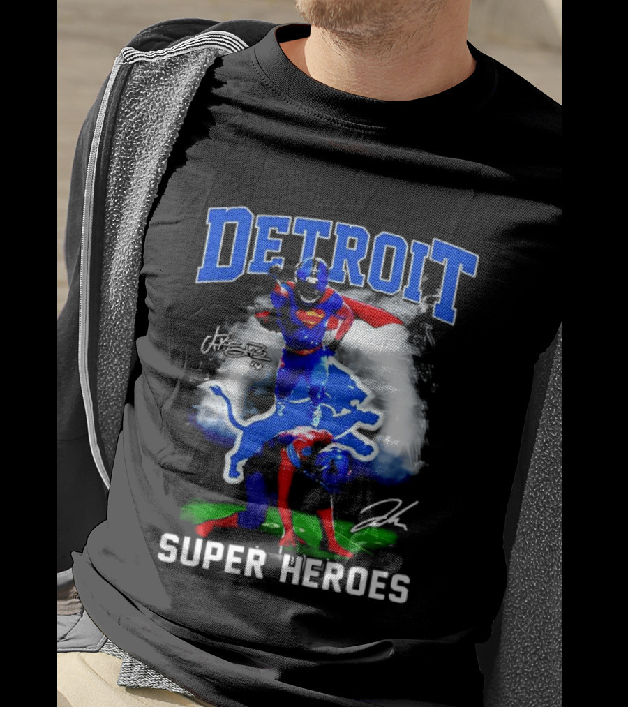 Detroit Lions Super Heroes Champion Legend T-Shirt